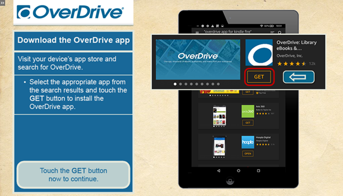 This is an image of a screen in the OverDrive interactive simulation developed with Adobe Captivate. Interactive simulations are examples of digital learning deliverables developed by HCS Learning Development.