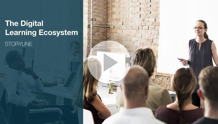 This is an image of a screen within the Learning Ecosystem animated instructional video developed with Articulate Storyline. Instructional videos with Articulate Storyline animation are examples of learning deliverables developed by HCS Learning Development.